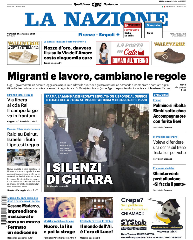 Prima-pagina-la nazione-edizione-di-oggi-20240927